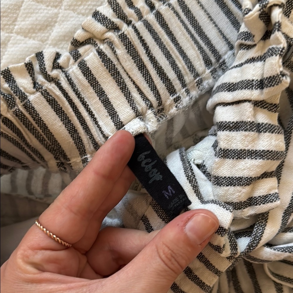 BeBop High Waist Black and White Striped Shorts - Picture 4 of 6